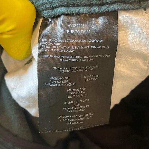 Volcom Corduroy Pants Green Size 36 Straight Fit - Picture 3 of 7